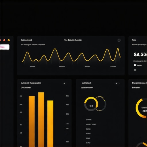 A high-tech dashboard showing analytics metrics, customer insights, and local market trends for Google Maps optimization.