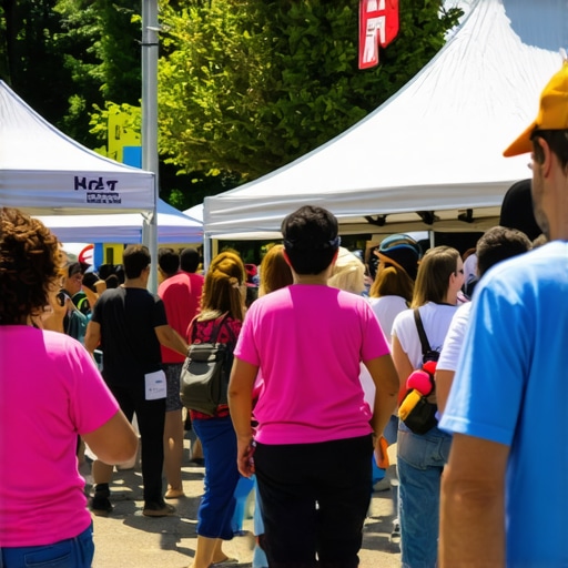 Local businesses engaging with residents at a community event to boost Google Maps visibility