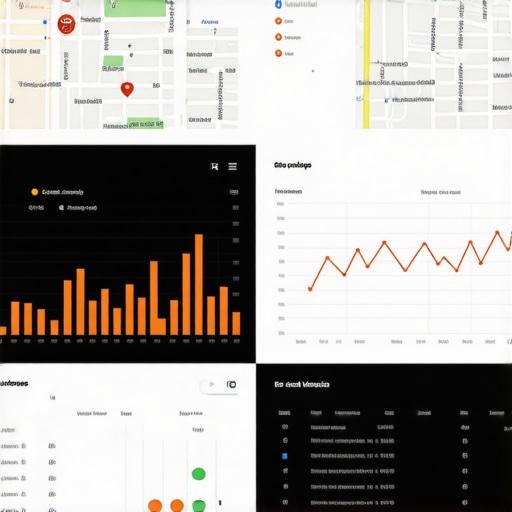 Digital marketing dashboard displaying Google Maps analytics and local SEO insights.
