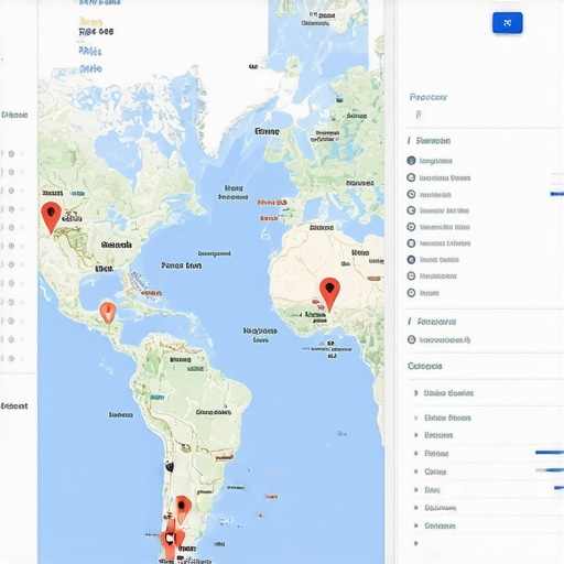 A digital dashboard displaying Google Maps insights and customer interaction data.
