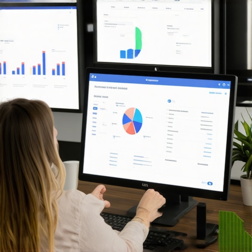 Person analyzing local SEO metrics and reviews on a computer screen.