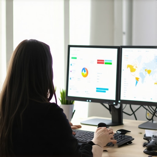 Person using SEO software on a computer to monitor Google Maps and local search performance.