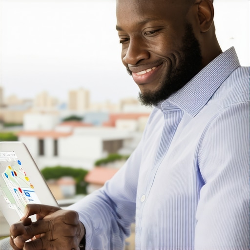 Business owner improving Google Maps listing on a laptop for better local visibility.