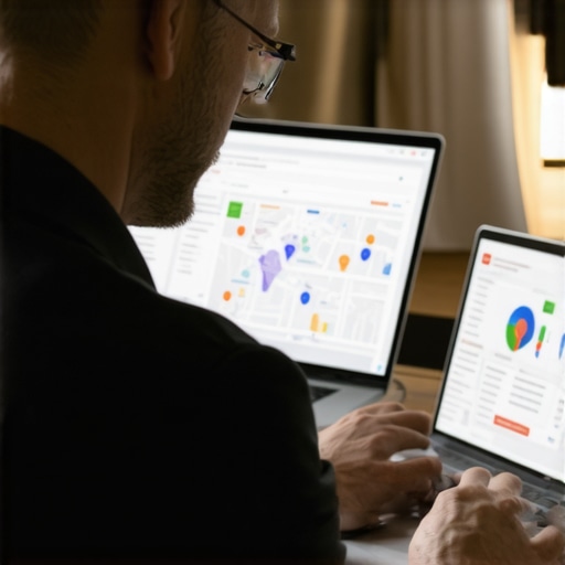 Person updating Google My Business profile on a laptop