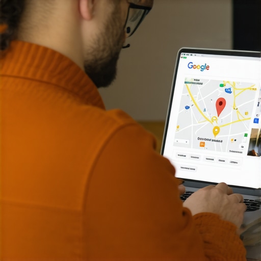Business owner updating Google Maps profile for local SEO