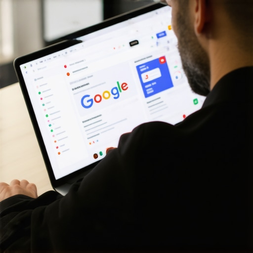 Man updating Google My Business profile on laptop for local SEO