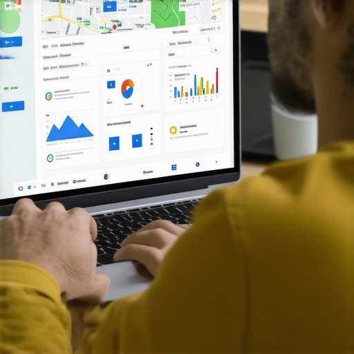 Person reviewing analytics dashboard showing Maps profile performance