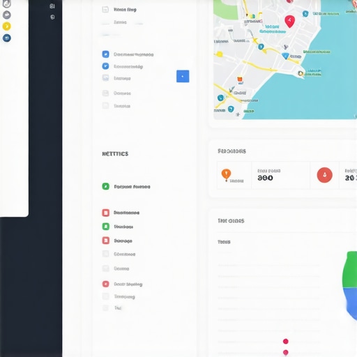 Screenshot of local SEO tools showing maps rankings, reviews, and engagement metrics