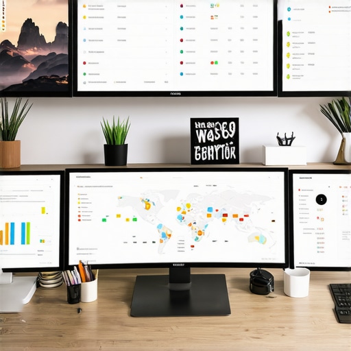 Screens showing local SEO analytics and Google Maps data analysis.