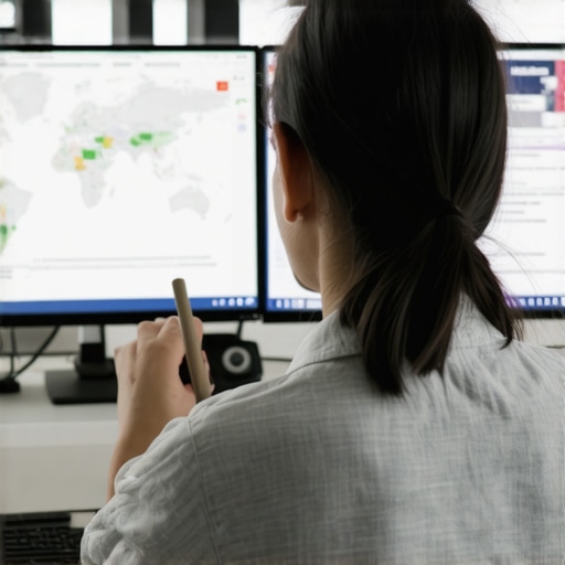 Person working on local SEO analytics on computer screens