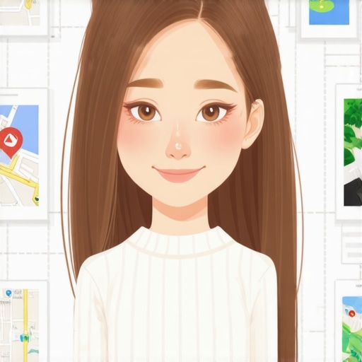 Business owner updating Google Maps listing with photos and keywords in a local neighborhood