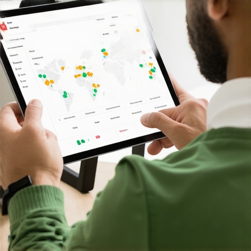 Digital marketer analyzing local SEO data on a tablet